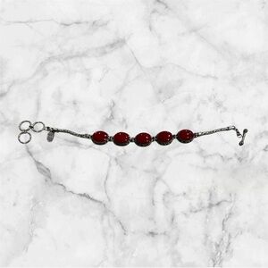 Sterling silver coral bracelet